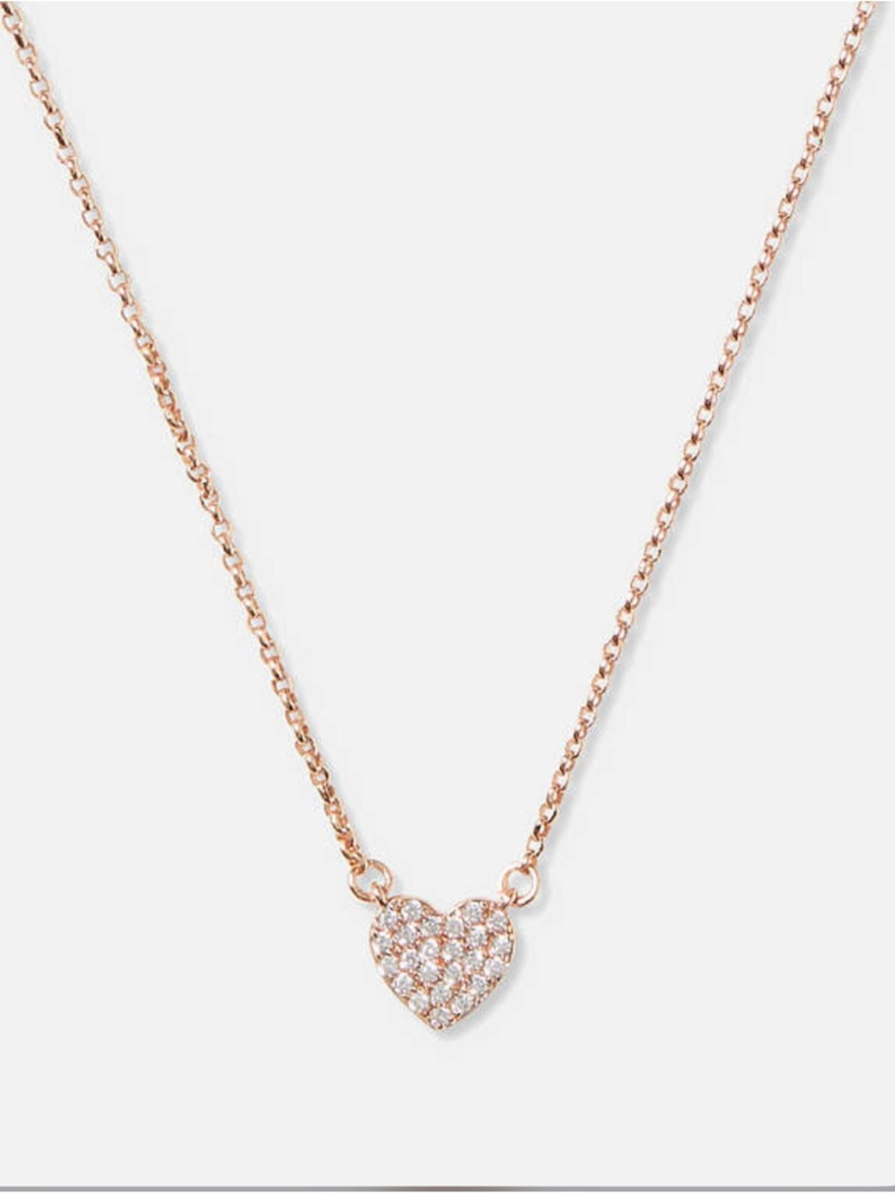 kate spade Rose Gold Pavé Heart Pendant Necklace